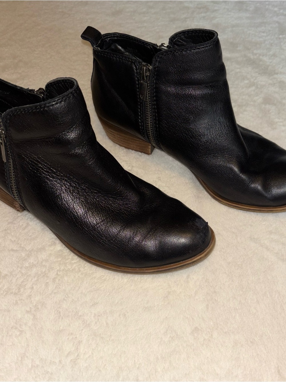 Lucky Brand Black Leather Ankle Booties